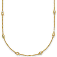 14K Yellow Gold 16-Station Bezel-Set Diamond Necklace - 1/4 Carat Total Diamond Weight by Oro Pregiato
