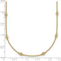 14K Yellow Gold 16-Station Bezel-Set Diamond Necklace - 1/4 Carat Total Diamond Weight by Oro Pregiato