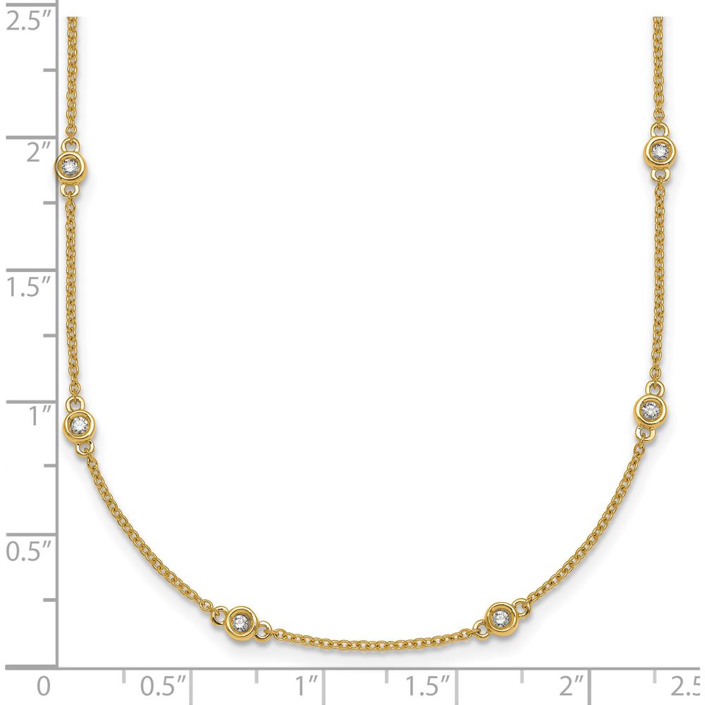 14K Yellow Gold 16-Station Bezel-Set Diamond Necklace - 1/4 Carat Total Diamond Weight by Oro Pregiato