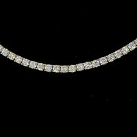 14K Yellow Gold 16" Tennis Necklace with 210 Prong Set Round Lab Diamonds - 4.98 Carats Total Diamond Weight - Covaloro Fine Jewelry