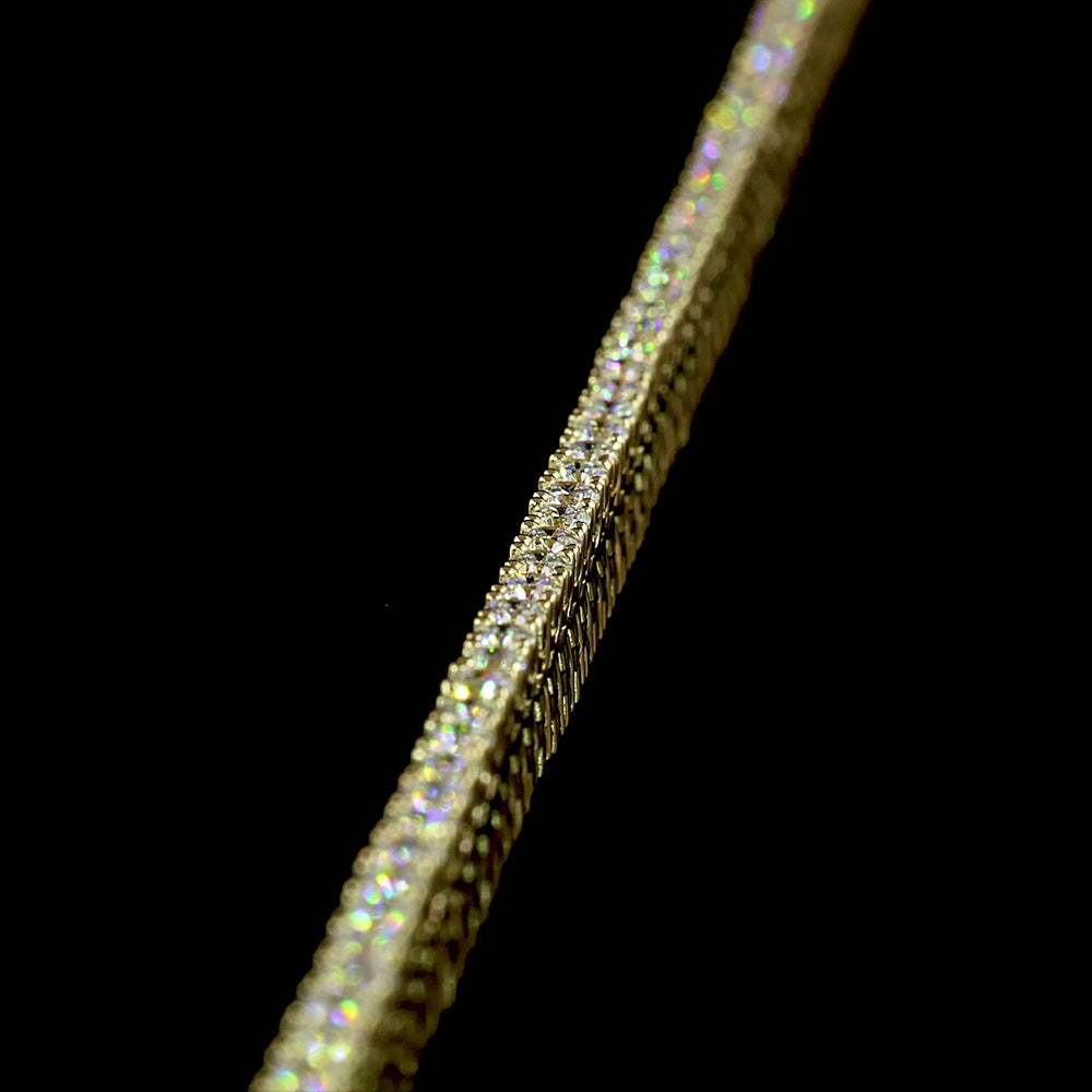 14K Yellow Gold 16" Tennis Necklace with 210 Prong Set Round Lab Diamonds - 4.98 Carats Total Diamond Weight - Covaloro Fine Jewelry