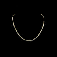 14K Yellow Gold 16" Tennis Necklace with Bezel Set Round Lab Diamonds - 10.54 Total Carat Weight E-F VS - Covaloro Fine Jewelry