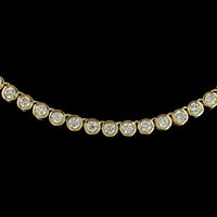 14K Yellow Gold 16" Tennis Necklace with Bezel Set Round Lab Diamonds - 10.54 Total Carat Weight E-F VS - Covaloro Fine Jewelry