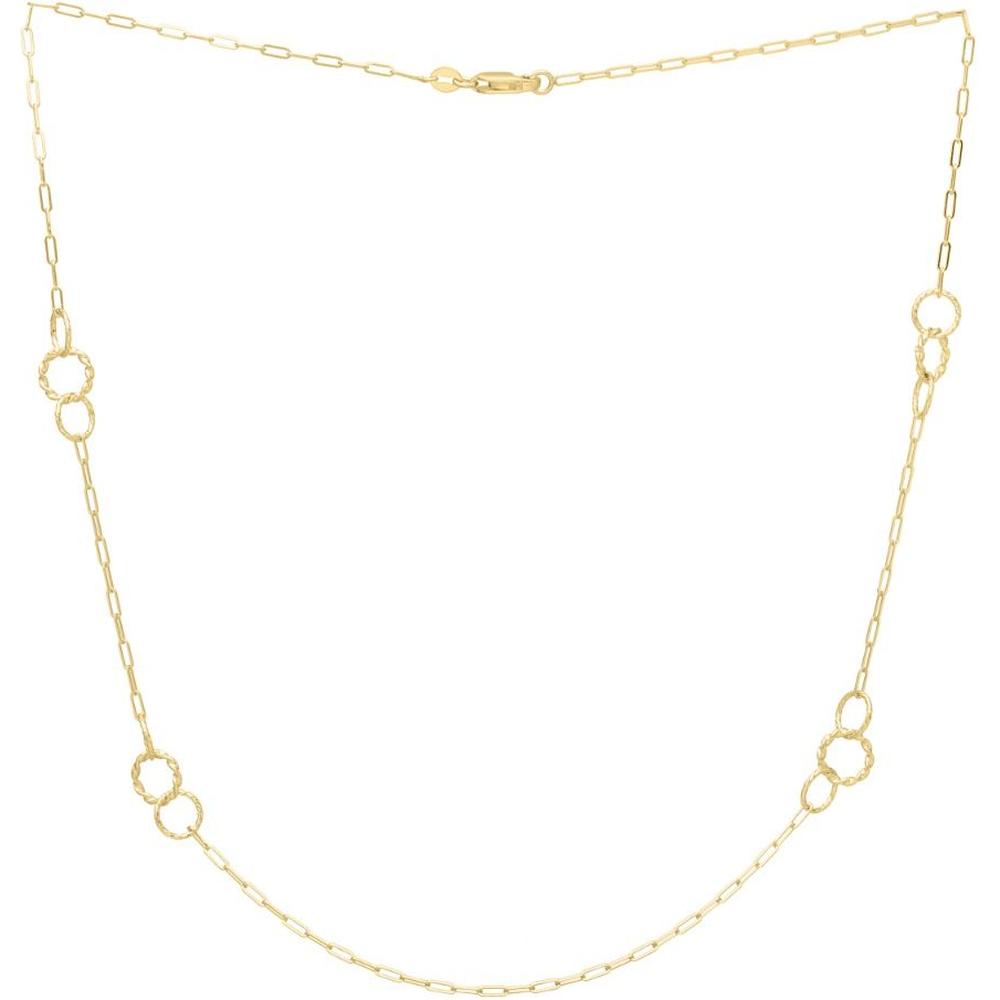 14K Yellow Gold 16" Twisted Link Paperclip Necklace with Lobster Clasp by Orozza Fine Jewelry