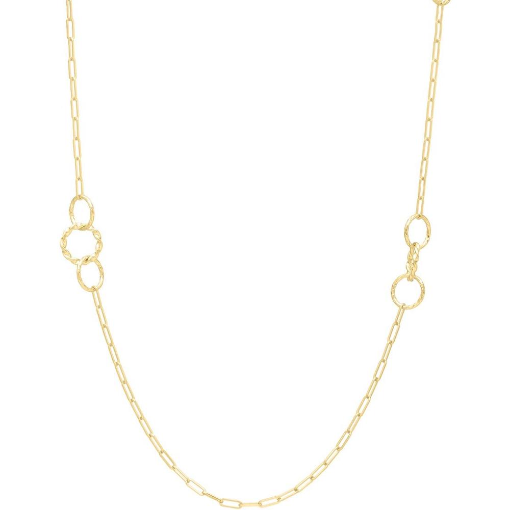 14K Yellow Gold 16" Twisted Link Paperclip Necklace with Lobster Clasp by Orozza Fine Jewelry