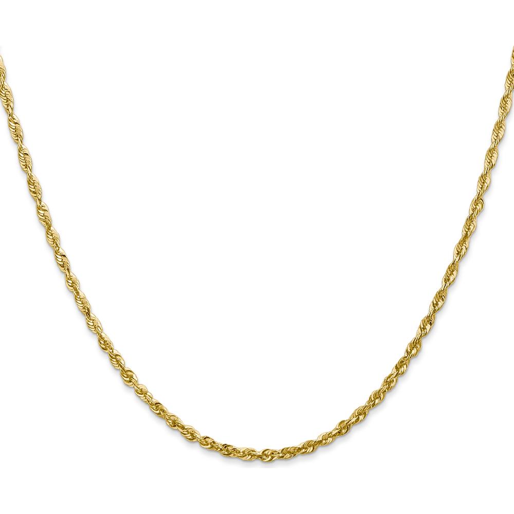 14K Yellow Gold 16" Ultra Diamond-cut Rope Chain Necklace - 2.25mm by Oro Pregiato