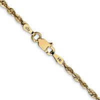 14K Yellow Gold 16" Ultra Diamond-cut Rope Chain Necklace - 2.25mm by Oro Pregiato