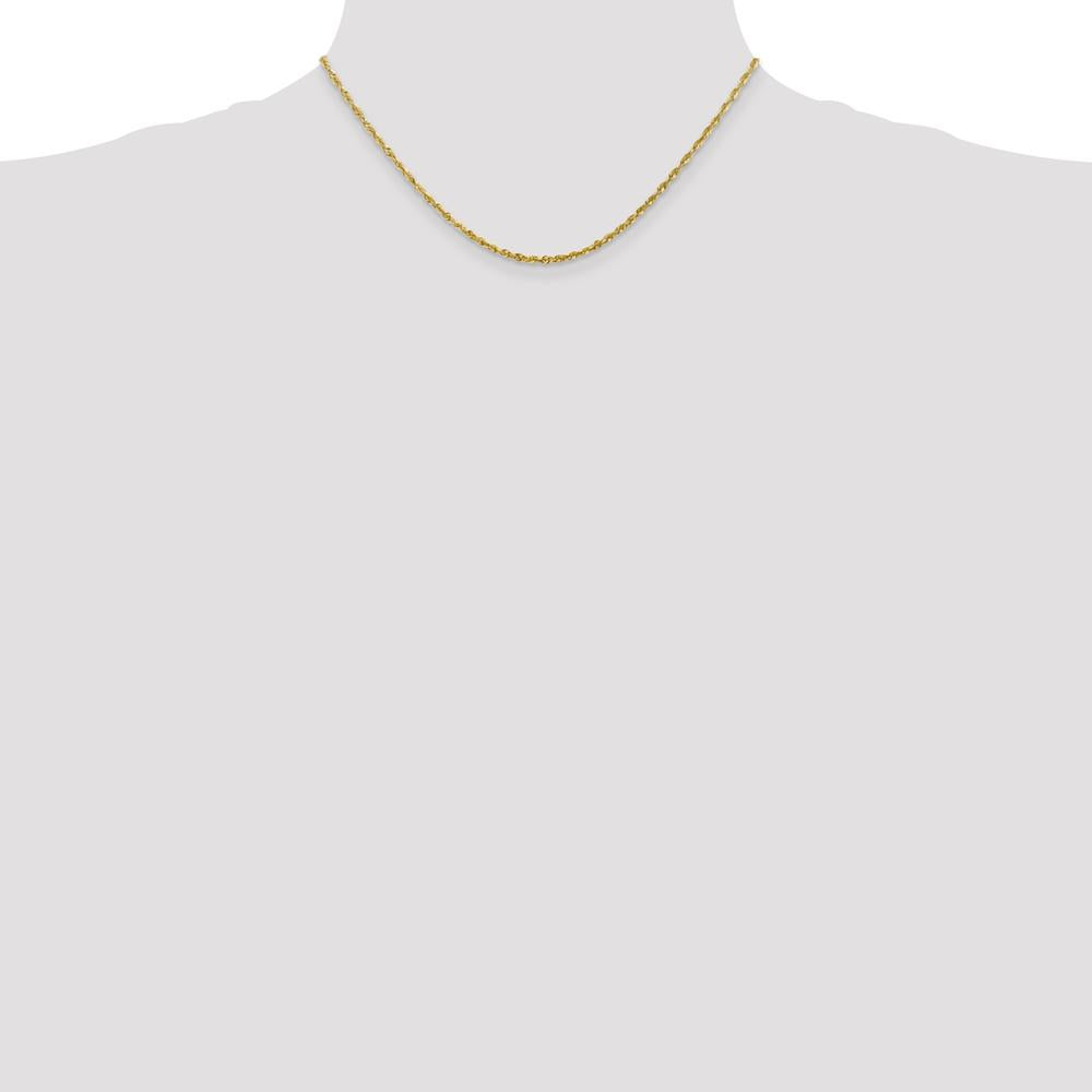 14K Yellow Gold 16" Ultra Diamond-cut Rope Chain Necklace - 2.25mm by Oro Pregiato