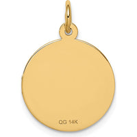 14K Yellow Gold 16mm Round Medical Alert Pendant with Textured Finish by Oro Pregiato