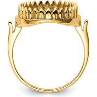 14K Yellow Gold 16x12mm Oval Gemstone Ring Mounting with Polished Finish by Oro Pregiato