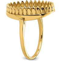 14K Yellow Gold 16x12mm Oval Gemstone Ring Mounting with Polished Finish by Oro Pregiato