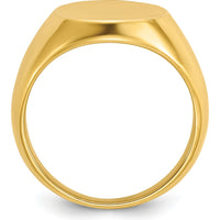 14K Yellow Gold 16x14mm Men's Round Signet Ring by IBGoodman
