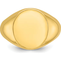 14K Yellow Gold 16x14mm Men's Round Signet Ring by IBGoodman