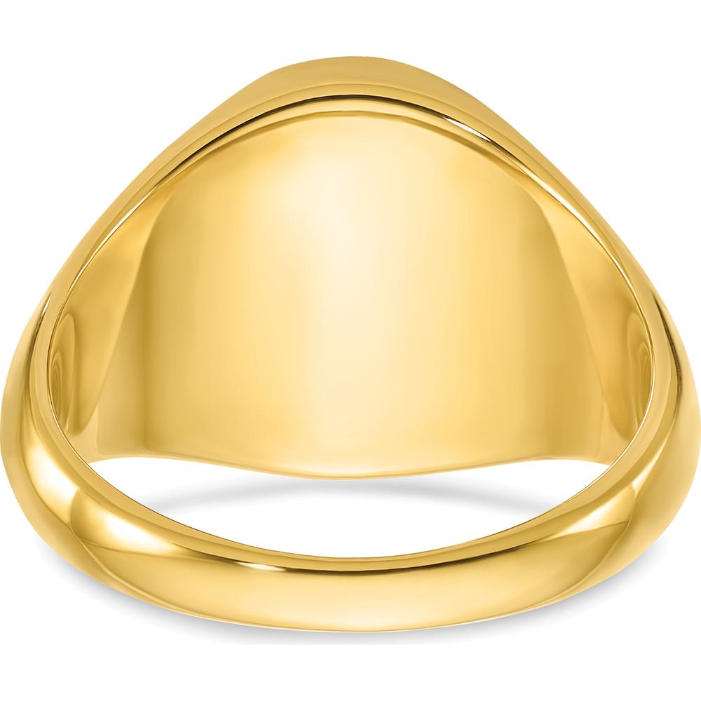 14K Yellow Gold 16x14mm Men's Round Signet Ring by IBGoodman
