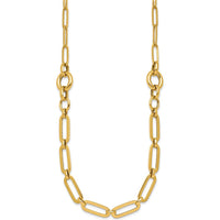14K Yellow Gold 17.25" Polished Fancy Paperclip Link Necklace - 12mm Wide by 0