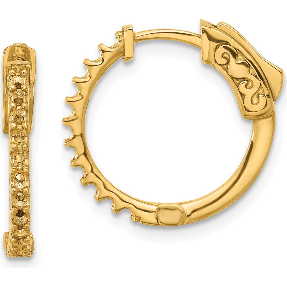 14K Yellow Gold 17.4mm Round Hoop Earrings with Post, Notch & Lock Closure by Oro Pregiato