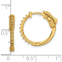 14K Yellow Gold 17.4mm Round Hoop Earrings with Post, Notch & Lock Closure by Oro Pregiato