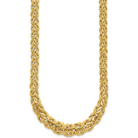 14K Yellow Gold 17.5" Fancy Graduated Byzantine Necklace - 7-12mm Links by 0