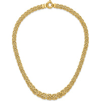 14K Yellow Gold 17.5" Fancy Graduated Byzantine Necklace - 7-12mm Links by 0