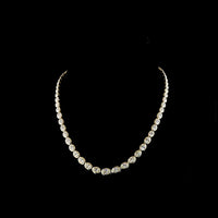 14K Yellow Gold 17.5" Riviera Necklace with Bezel Set Oval Cut Lab Diamonds E-F VS - 20.87 Carat Total Weight - Covaloro Fine Jewelry