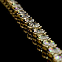 14K Yellow Gold 17.5" Riviera Necklace with Bezel Set Oval Cut Lab Diamonds E-F VS - 20.87 Carat Total Weight - Covaloro Fine Jewelry