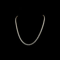 14K Yellow Gold 17.5" Tennis Necklace with 108 Prong-Set Round Lab Diamonds - 20.52 Carat Total Weight, E-F Color VS Clarity - Covaloro Fine Jewelry