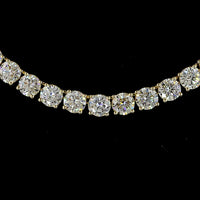 14K Yellow Gold 17.5" Tennis Necklace with 108 Prong-Set Round Lab Diamonds - 20.52 Carat Total Weight, E-F Color VS Clarity - Covaloro Fine Jewelry