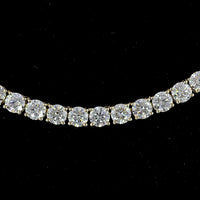 14K Yellow Gold 17.5" Tennis Necklace with 133 Round Brilliant Cut Lab Diamonds - 13.90 Carat Total Weight E-F VS - Covaloro Fine Jewelry