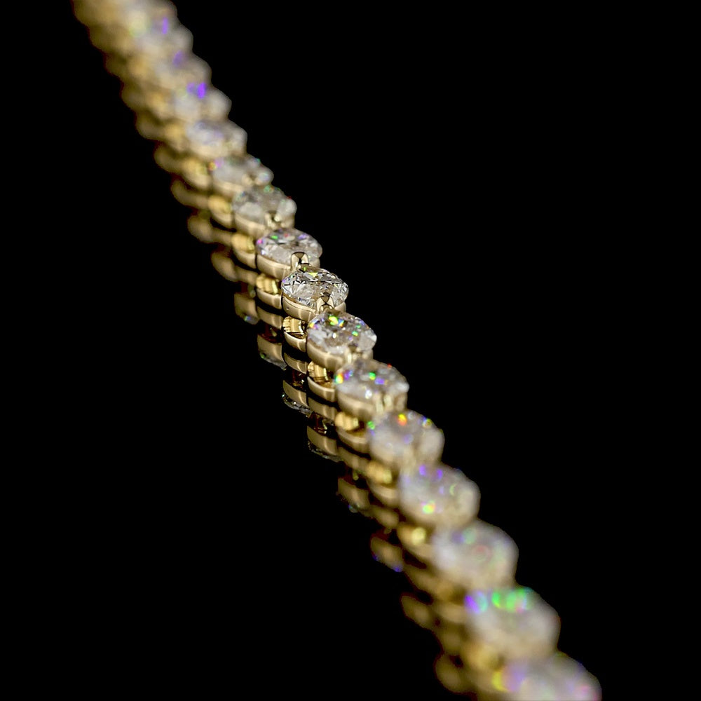 14K Yellow Gold 17.5" Tennis Necklace with East-West Set Marquise Cut Lab Diamonds - 8.51 Carat Total Weight, E-F Color VS1 Clarity - Covaloro Fine Jewelry