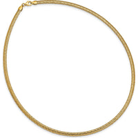 14K Yellow Gold 17.5" Woven Stretch Mesh Necklace with Polished Finish by 0