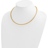 14K Yellow Gold 17.5" Woven Stretch Mesh Necklace with Polished Finish by 0
