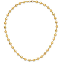 14K Yellow Gold 17.75" Necklace with Polished and Satin 5.5mm Puffed Circle Beads by 0