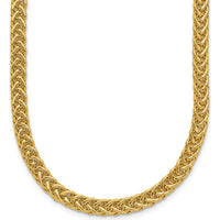 14K Yellow Gold 17" Fancy Braided Link Necklace - 4.3mm Width by 0