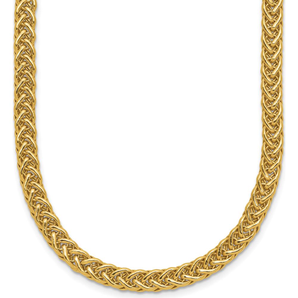 14K Yellow Gold 17" Fancy Braided Link Necklace - 4.3mm Width by 0