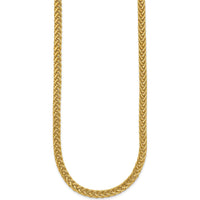 14K Yellow Gold 17" Fancy Braided Link Necklace - 4.3mm Width by 0