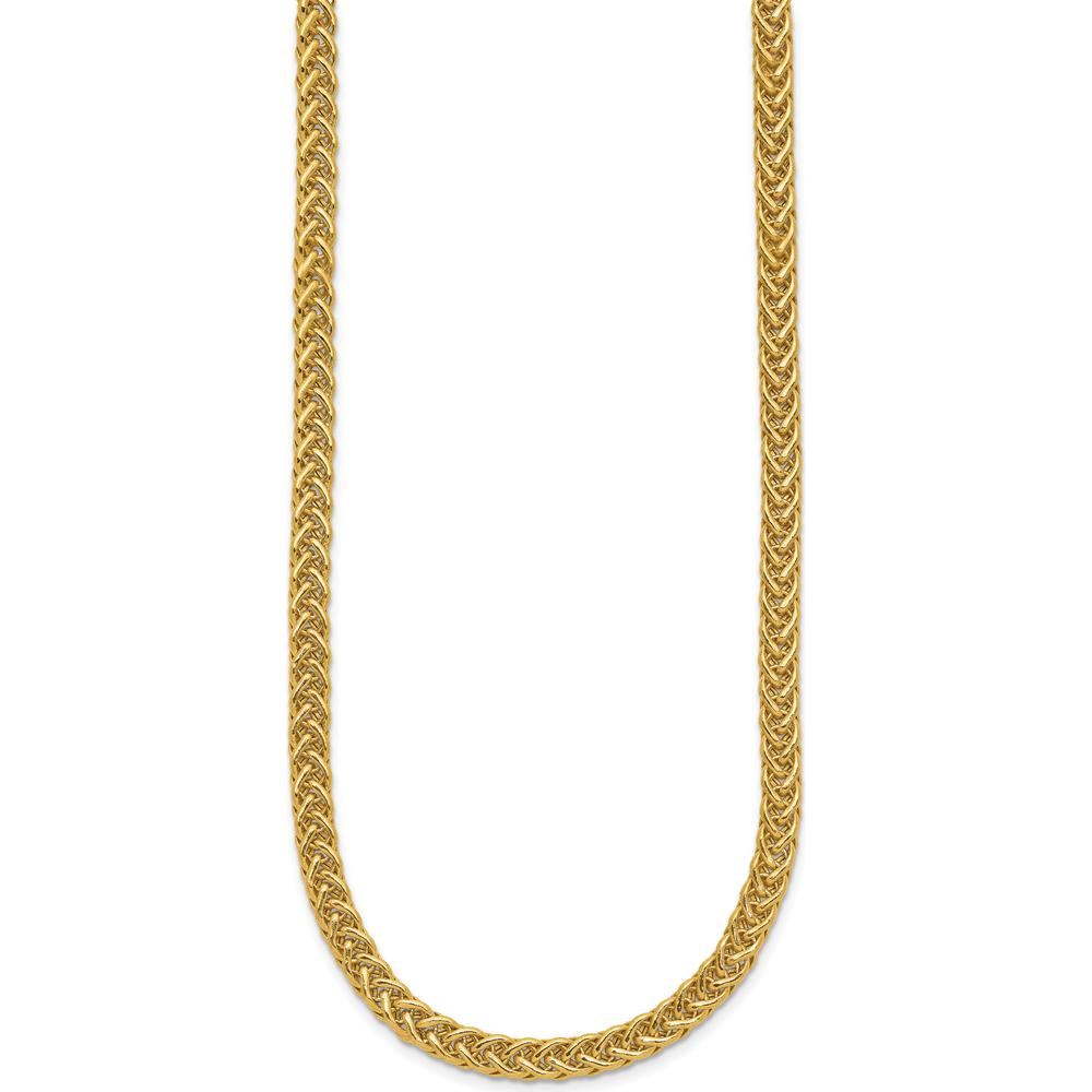 14K Yellow Gold 17" Fancy Braided Link Necklace - 4.3mm Width by 0