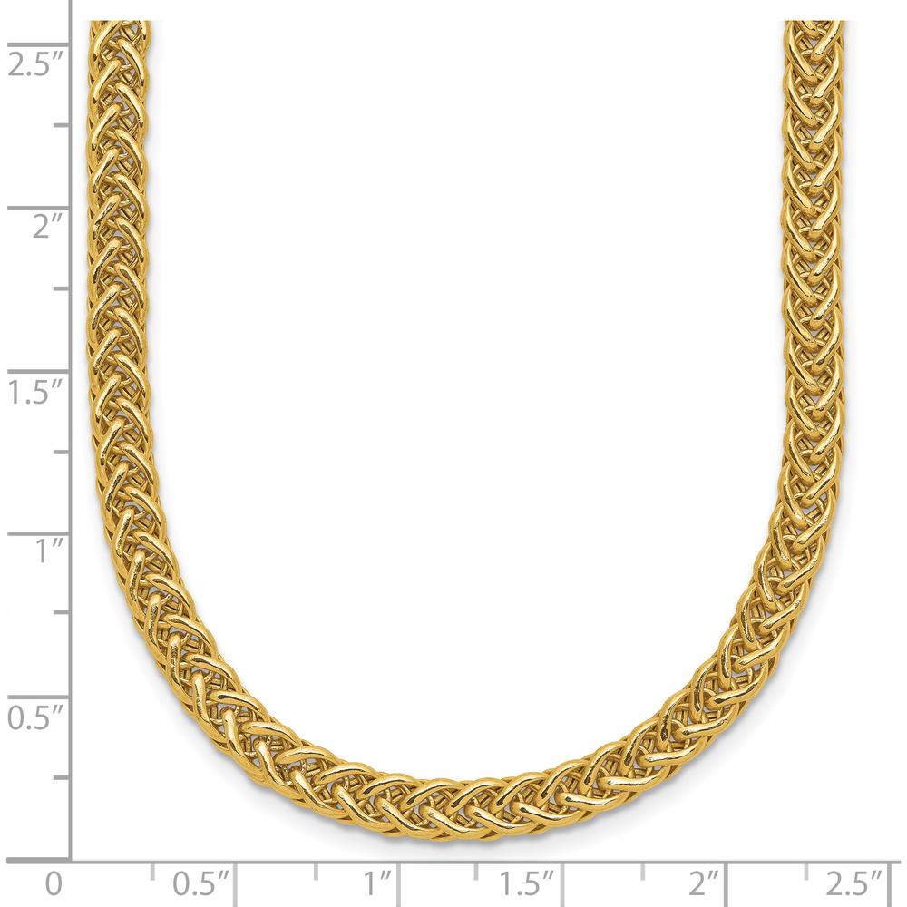 14K Yellow Gold 17" Fancy Braided Link Necklace - 4.3mm Width by 0