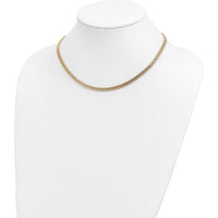 14K Yellow Gold 17" Fancy Braided Link Necklace - 4.3mm Width by 0