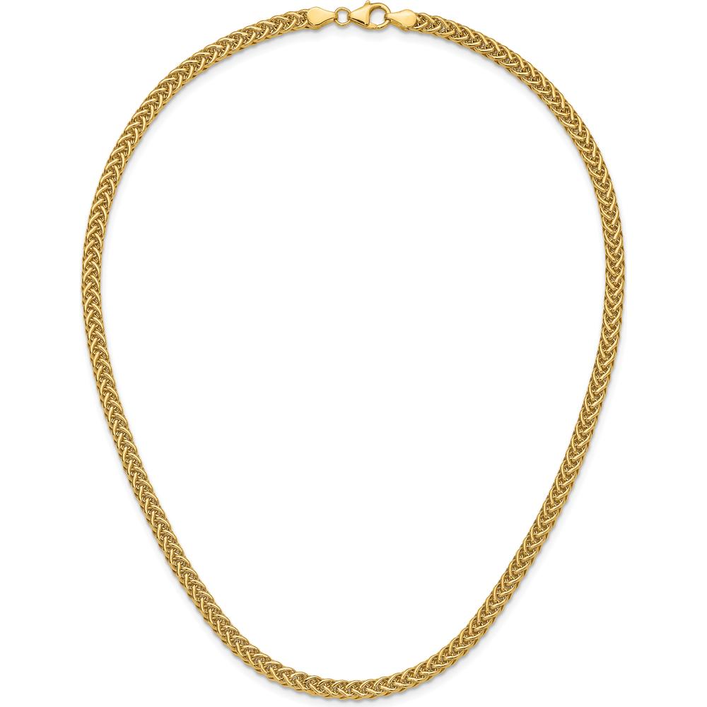14K Yellow Gold 17" Fancy Braided Link Necklace - 4.3mm Width by 0