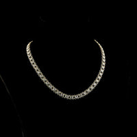 14K Yellow Gold 17-Inch Station Necklace with Bezel Set Round Lab Grown Diamonds - 12.84 Carat Total Weight - Covaloro Fine Jewelry