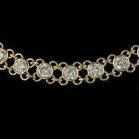14K Yellow Gold 17-Inch Station Necklace with Bezel Set Round Lab Grown Diamonds - 12.84 Carat Total Weight - Covaloro Fine Jewelry