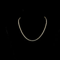 14K Yellow Gold 17-Inch Tennis Necklace with 124 U-Prong Set Round Lab Diamonds - 6.83 Carat Total Weight, E-F Color VS1 Clarity - Covaloro Fine Jewelry