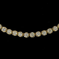 14K Yellow Gold 17-Inch Tennis Necklace with 124 U-Prong Set Round Lab Diamonds - 6.83 Carat Total Weight, E-F Color VS1 Clarity - Covaloro Fine Jewelry