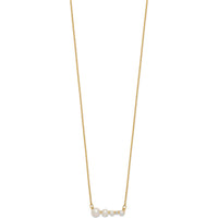 14K Yellow Gold 17" Necklace with Graduated Freshwater Cultured Pearls and 0.01 Carat Diamond by Monteluci Fine Jewelry
