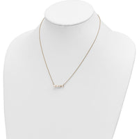 14K Yellow Gold 17" Necklace with Graduated Freshwater Cultured Pearls and 0.01 Carat Diamond by Monteluci Fine Jewelry