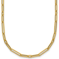14K Yellow Gold 17" Paperclip Link Necklace with Polished Fancy Lobster Clasp - 2.9mm Width by 0