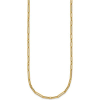 14K Yellow Gold 17" Paperclip Link Necklace with Polished Fancy Lobster Clasp - 2.9mm Width by 0