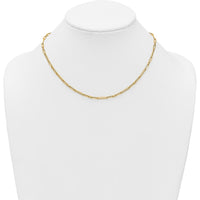 14K Yellow Gold 17" Paperclip Link Necklace with Polished Fancy Lobster Clasp - 2.9mm Width by 0
