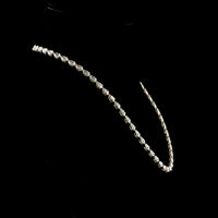 14K Yellow Gold 17" Pear-Shaped East-West Tennis Necklace with 57 Prong Set Lab Diamonds - 23.13 Carat Total Diamond Weight - Covaloro Fine Jewelry