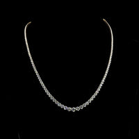 14K Yellow Gold 17" Riviera Necklace with Graduating Round Lab Diamonds - 11.77 Carats Total Diamond Weight - Covaloro Fine Jewelry